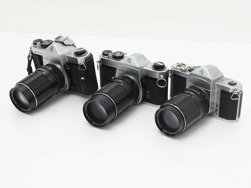 ★訳あり大特価★ ペンタックス PENTAX ボディ＆135mm 単焦点レンズ 3台セット SV / SP×2 #TA3567
