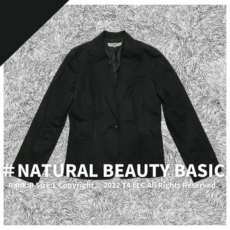 【訳あり美品】NATURAL BEAUTY BASIC テーラードジャケット 黒 シンプル オフィスカジュアル レディースLサイズ×1913