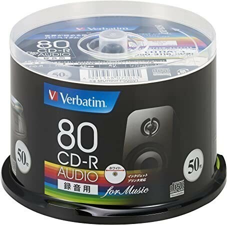【大幅値下げ】三菱ケミカルメディア Verbatim 音楽用 CD-R MUR80FP50SV1 (48倍速/50枚)