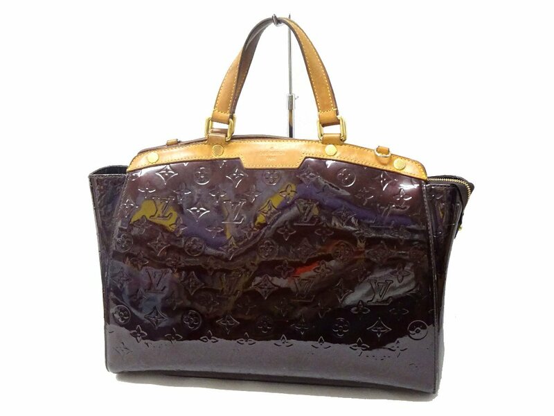 即決 ルイヴィトン/LOUIS VUITTON モノグラム ヴェルニ アマラント ブレアGM M91616 SR2143 ハンドバッグ