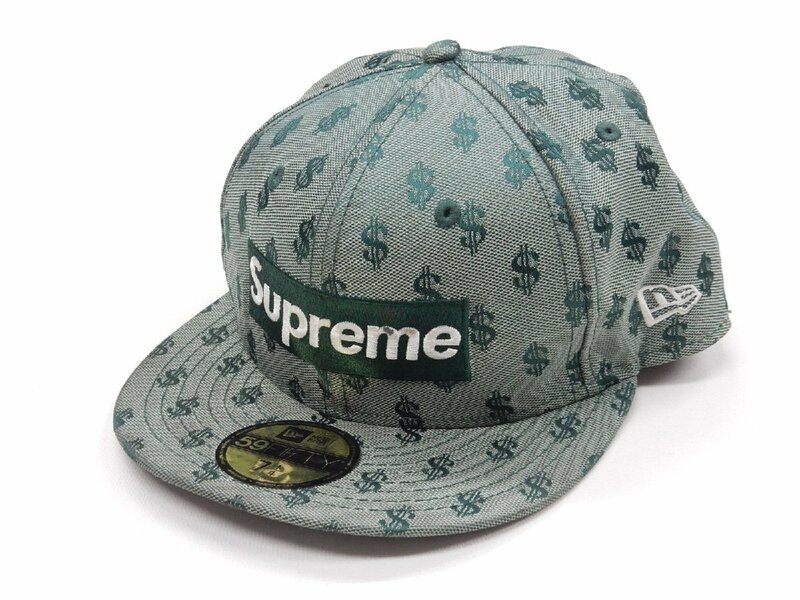 18SS Supreme × New Era Monogram Box Logo キャップ グリーン 57.7cm 7 1/4 GREEN