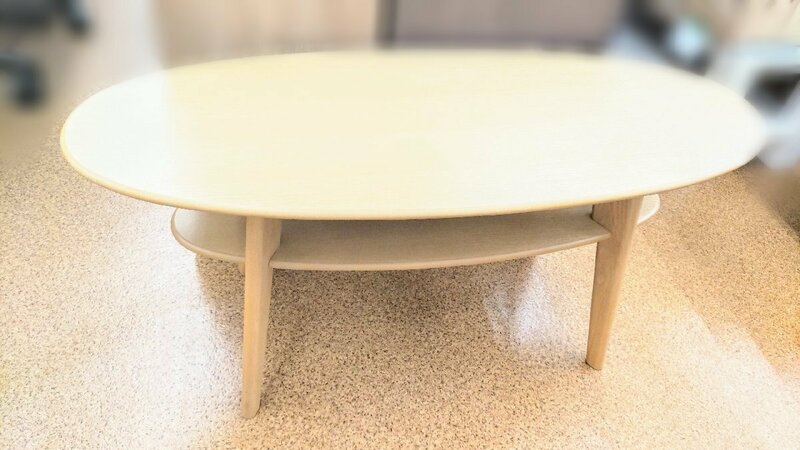 T1672 アサヒ センターテーブル AT-321 #1100 N-7 アッシュ柾目突板・ホワイトアッシュ材 TXLウレタン塗装 リビングテーブル