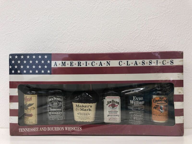 ミニボトル６本セット アメリカン クラシック ウイスキー whiskey オールドセントアンドリュース Jack Daniel Makers Mark Jim Beam 