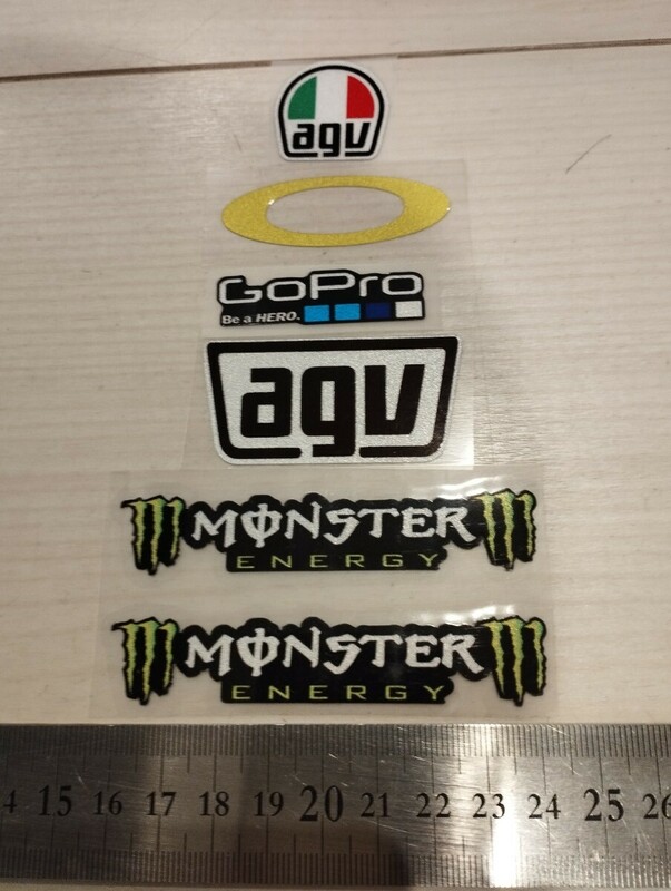 バイクステッカー　6枚セット　モンスターエナジー　GoPro　ヘルメットステッカー　バイザーステッカー　monster energy　AGV 