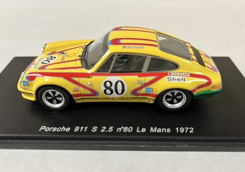 PORSCHE 911S 2.5(Narrow) Le Mans No.80Yellow/Red 1972Year 1/43 Scale Spark製