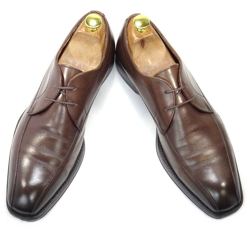 即決 GIANCARLO MORELLI 26.0cm スワールトゥ ジャンカルロ・モレリ CACAO 茶 ブラウン 本革 ビジネス 本皮 ドレス 紳士靴 通勤 会社 革靴
