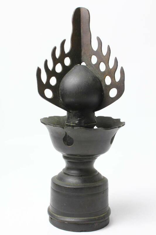 350 鎌倉時代　銅製　火焔宝珠形　舎利容器　如意宝珠　仏教美術