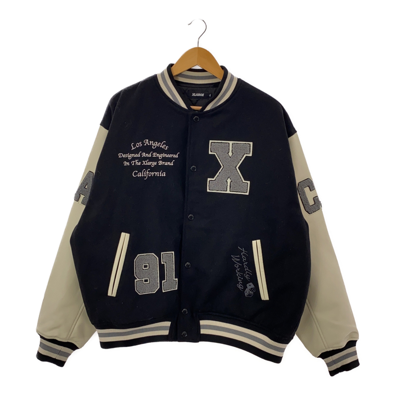 XLARGE エクストララージ 101234021009 OG LOGO VARSITY JACKET ロゴ バーシティ ジャケット レザージャケット スタジャン XL ブラック