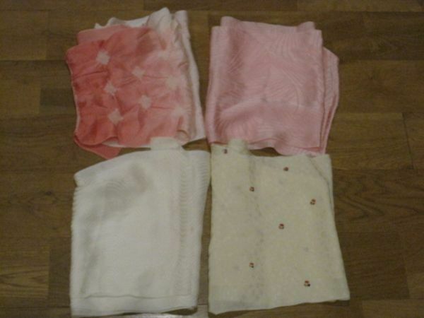 送料込み　帯揚げ 4枚セット 着物　着付け　和装小物　正絹地　帯枕 固定布　ヴィンテージ　アンティーク