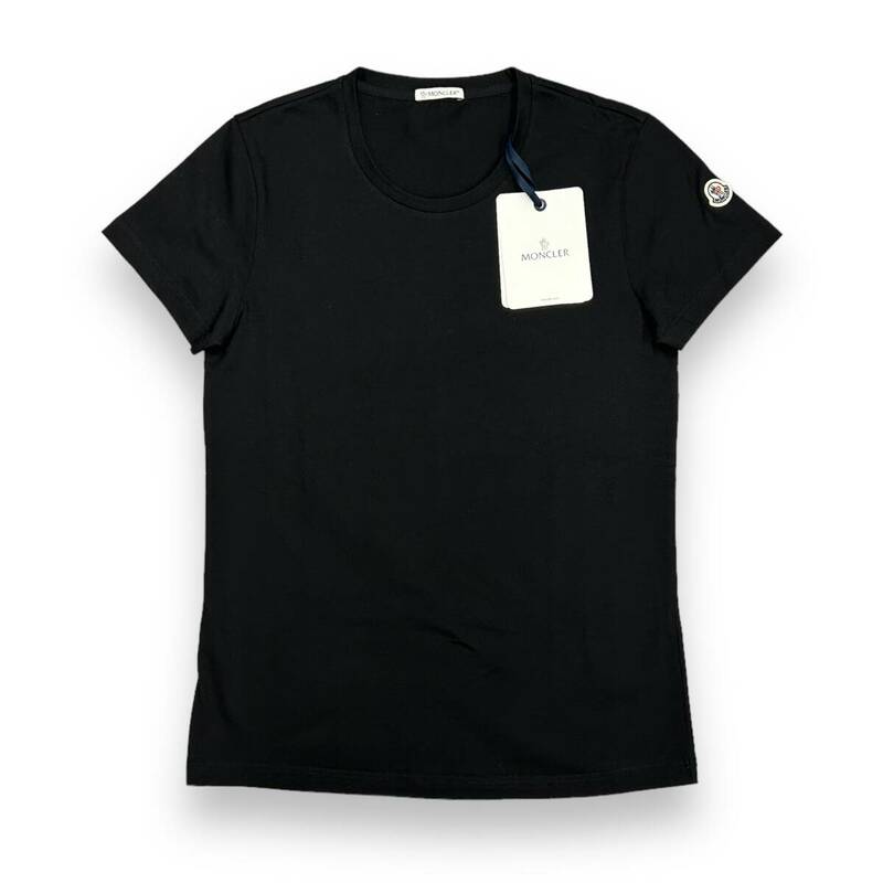 新品 Mサイズ MONCLER ロゴ パッチ Tシャツ ブラック