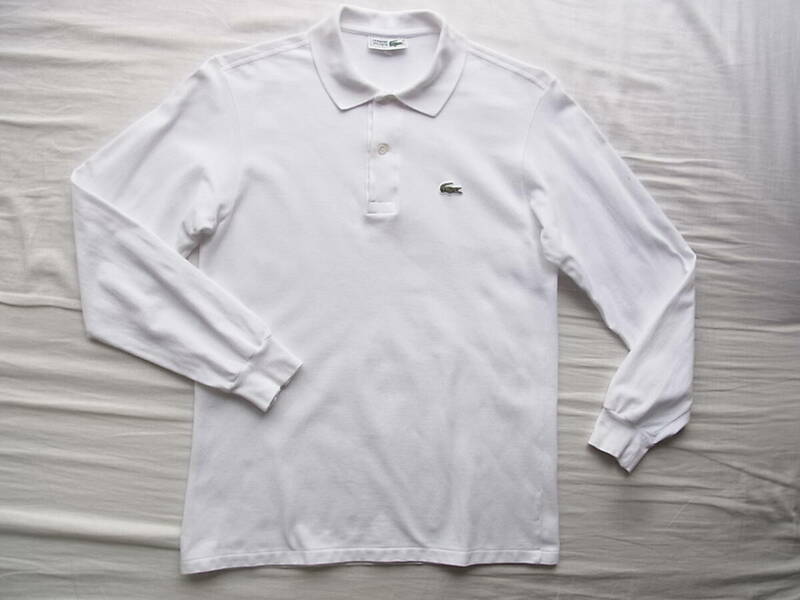 LACOSTE ラコステ　鹿の子素材　定番長袖ポロシャツ　型番 L1312 サイズ 4 ホワイト