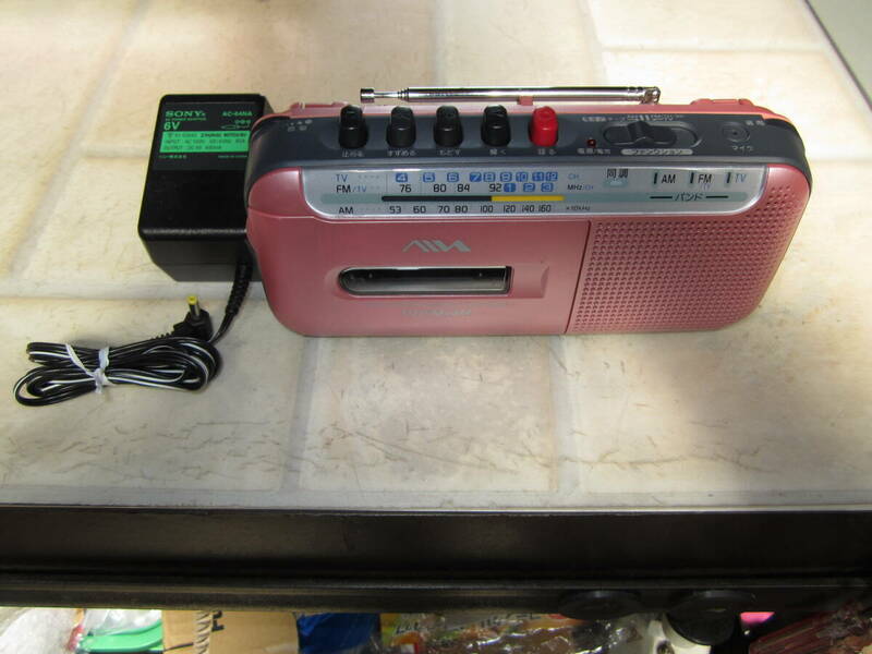 AC付2電源 AIWA (SONY) ワイドFM対応 RADIO CASSETTE RECORDER RM-P306