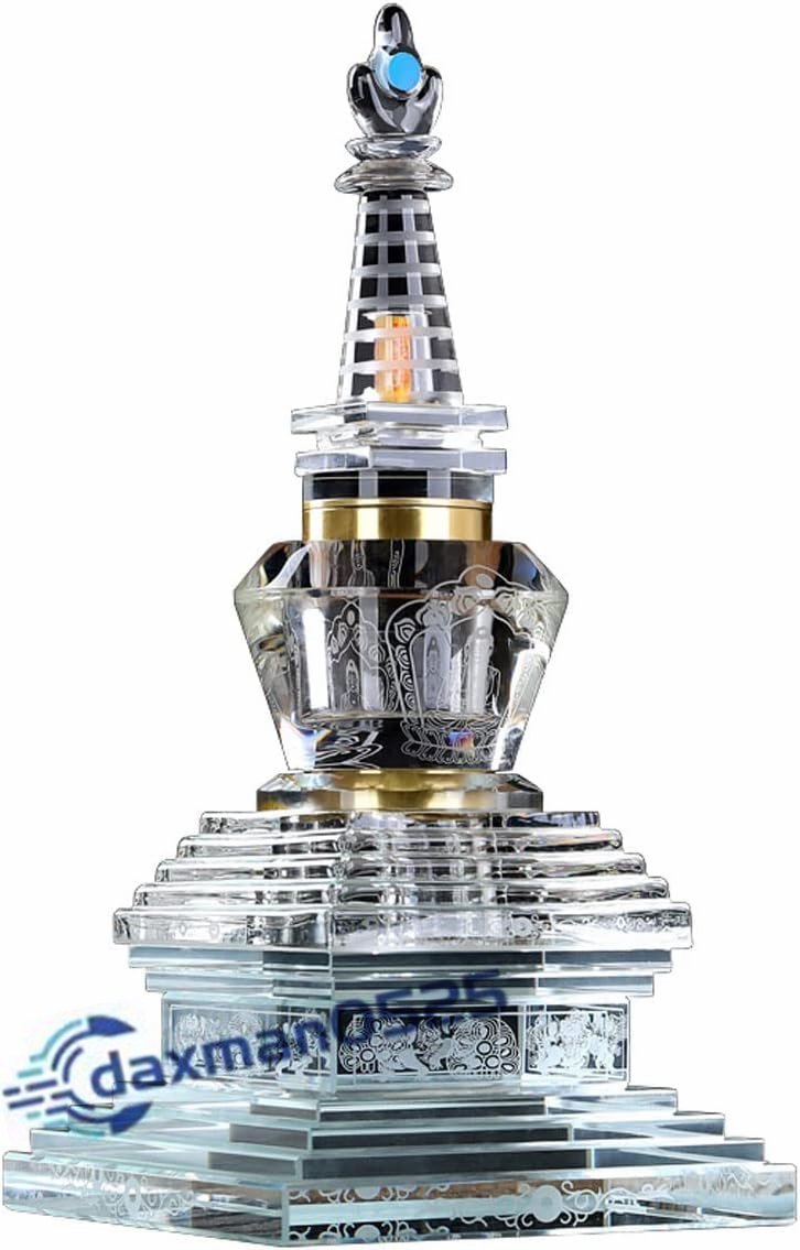 密教法具 水晶【五輪塔】 総高25.2cm 風水置物 風水グッズ 法器 仏具 開運 お守り