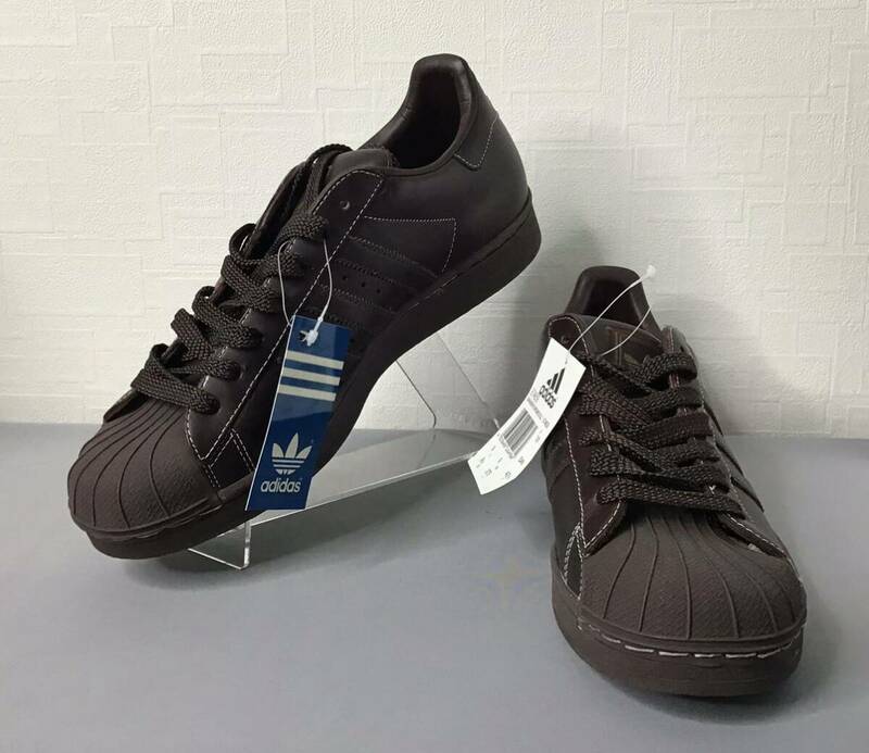 廃盤 デッドストック 未使用・タグ付き 01年製 adidas SUPER STAR FTR スーパースター マホガニー クロム ゴールド レザー 27.5cm