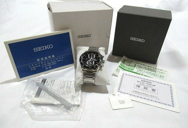 ☆同梱不可【S送900円】　5　SEIKO　セイコー　メンズ腕時計　SBPY119　スピリットスマート　クロノグラフ　ソーラー　黒文字盤