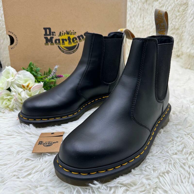 ドクターマーチン Dr.Martens サイドゴアブーツ チェルシーブーツ 27.0㎝ 2976 レザー 革靴 イエローステッチ ブラック 黒