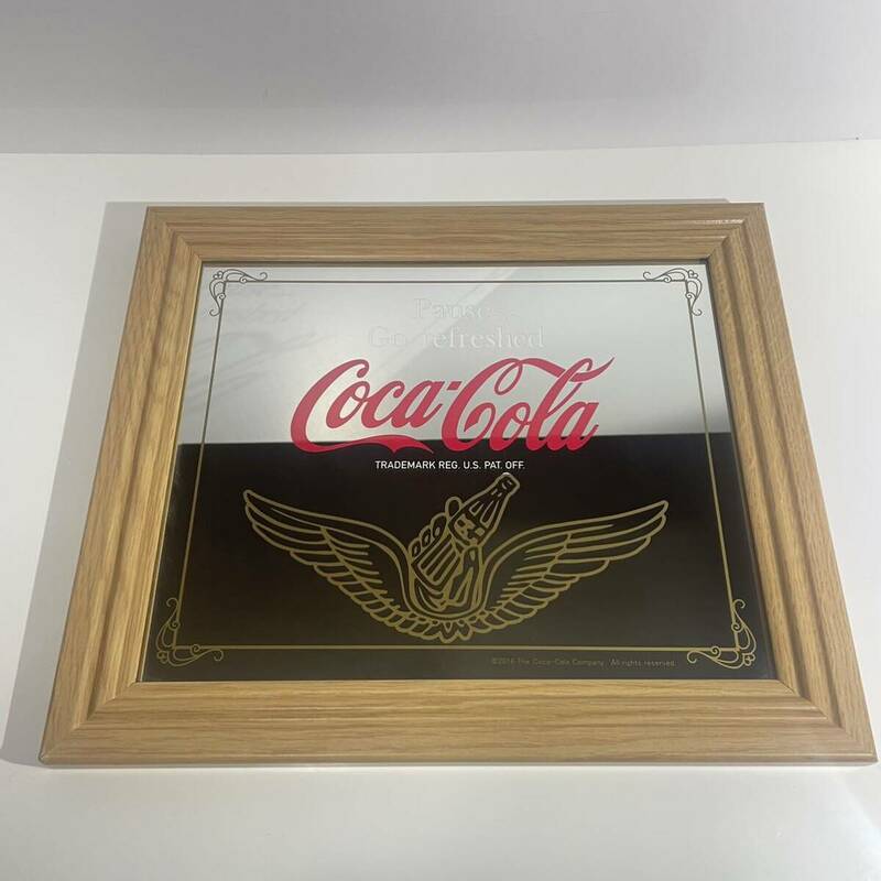 レア Coca-Cola コカ・コーラ パブミラー Wing 鏡 ミラー コカコーラ 額縁 インテリア