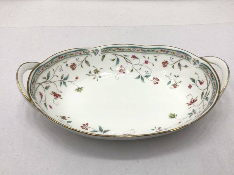 Noritake ノリタケ バスケット 花柄 手持ち付き 皿 240304