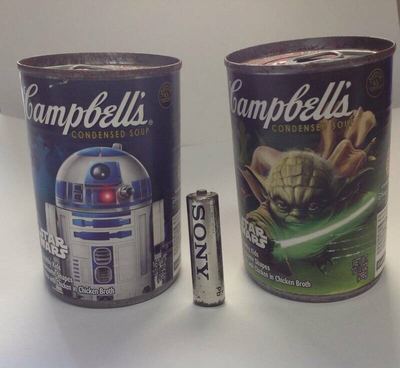 ジャンク品 コレクターズスターウォーズ キャンベルのスープ缶 ヨーダ、R2-D2 Campbell's Limited-Edition Star Wars soup can