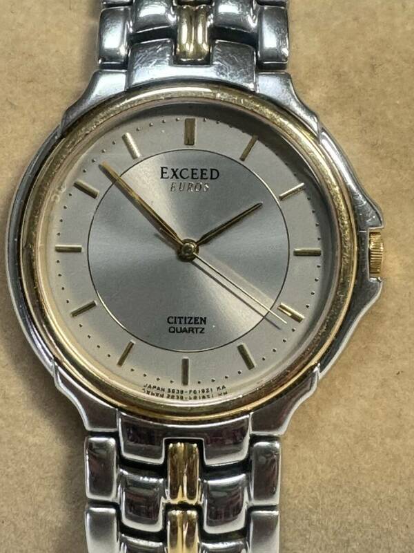 Ｌ242　腕時計　CITIZEN/シチズン　EXCEED EUROS/エクシード　ユーロス　5639-F61338 コンビカラー　クォーツ　ラウンド　3針