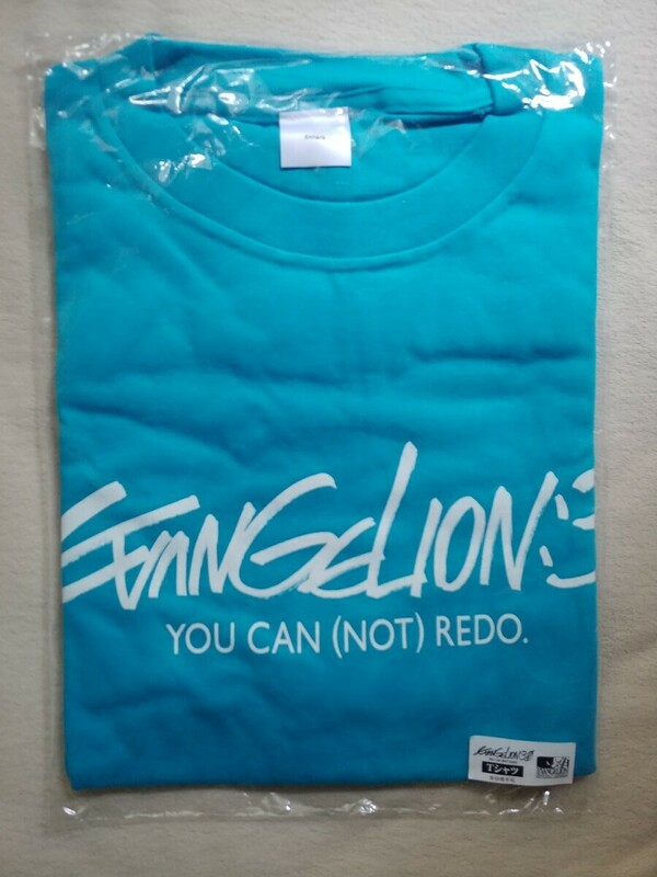 未使用　エヴァンゲリオン　Q EVANGELION:3.0　YOU CAN NOT REDO. Tシャツ　限定　ターコイズブルー　ブルー
