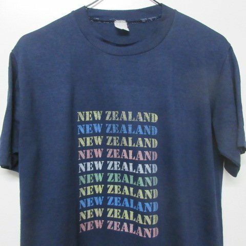 80s Tシャツ M 紺　ニュージーランド　 ビンテージ　オールド　アメカジ　古着　sy2561