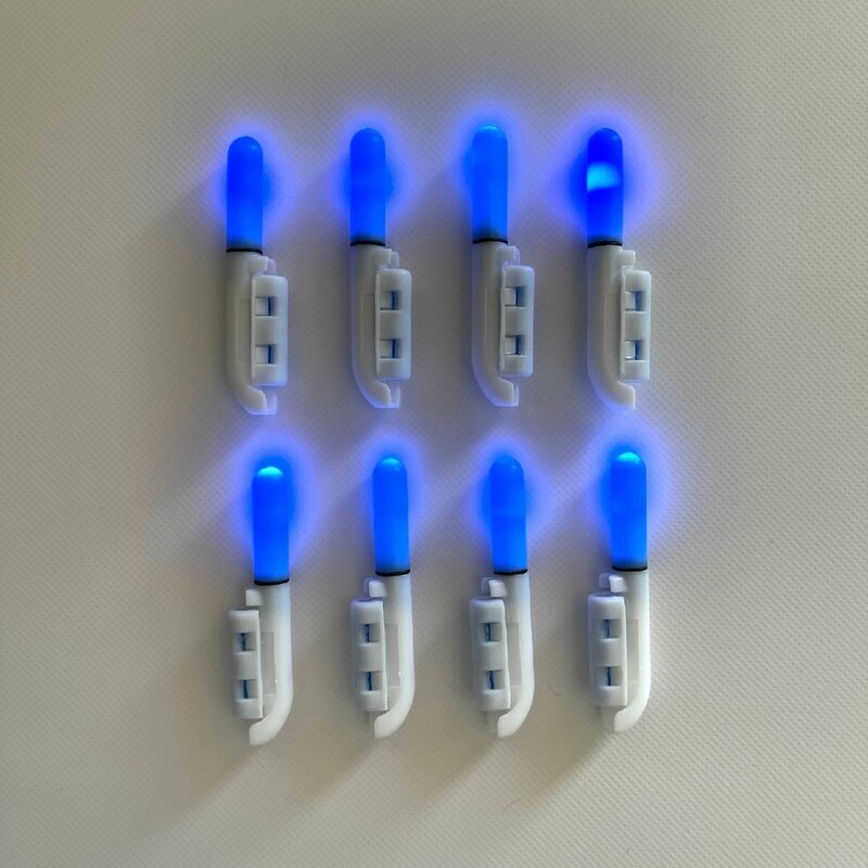 竿先ライト（青色×8個）防水　LED 電池式　長持ち　穂先ライト　夜釣り　緑　ブルー　タマン　沖縄　北海道　真鯛　うなぎ