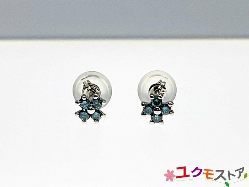 【送料無料】PT900 トリートメント ダイヤ 0.06ct×2 ピアス 0.7ｇダイヤモンド スタッドピアス