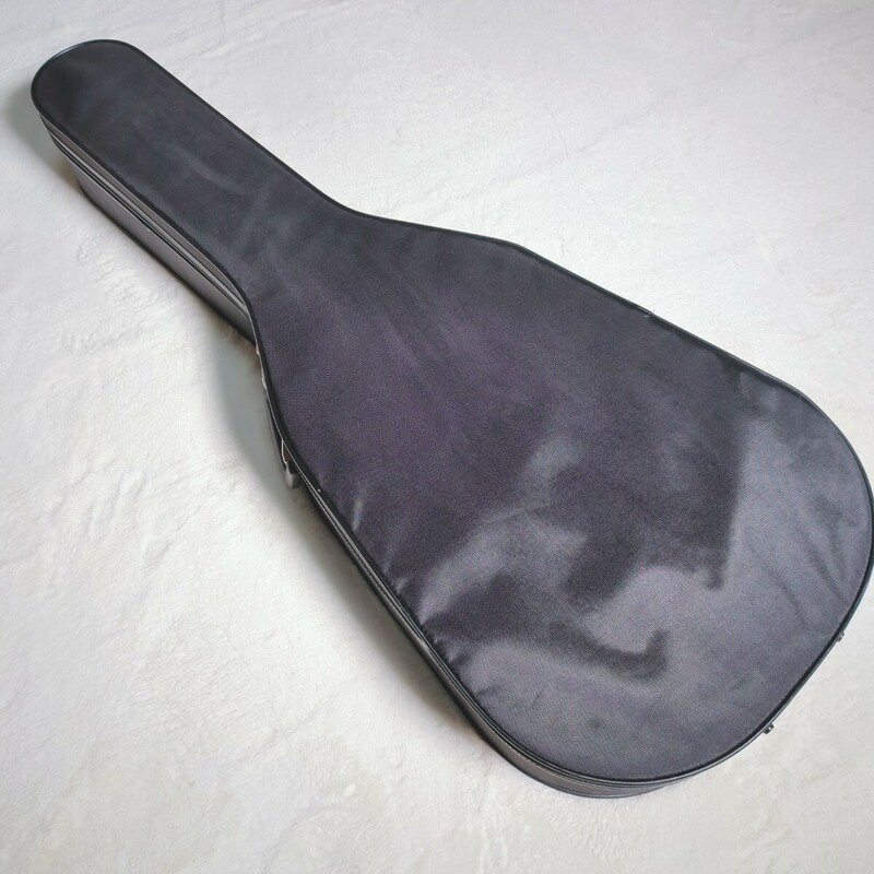 アコースティックギター用 セミハードケース　ナイロン製　外ブラック　中ラベンダー　 ギターケース