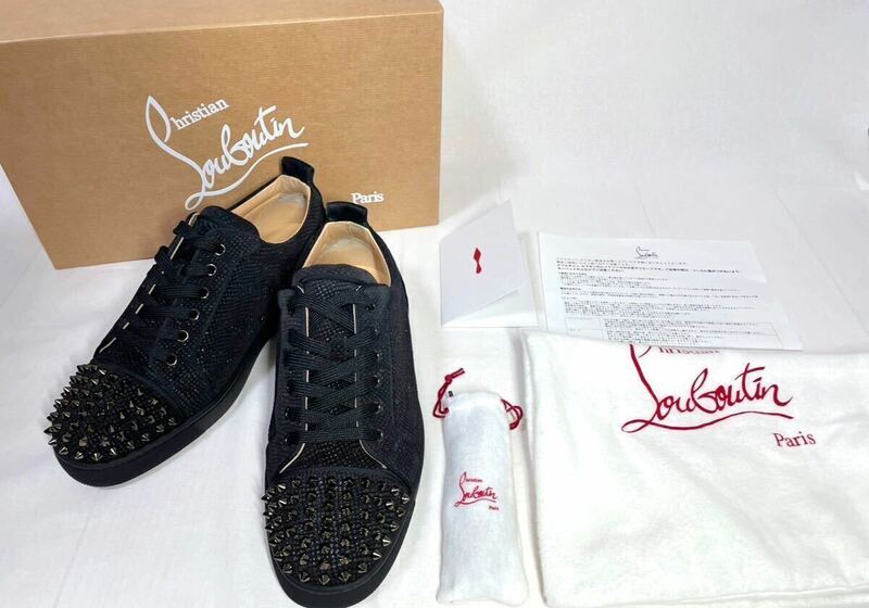 【美品】 Christian Louboutin ルブタン スタッズ 靴 シューズ 42 黒 メンズ 27㎝相当 正規品