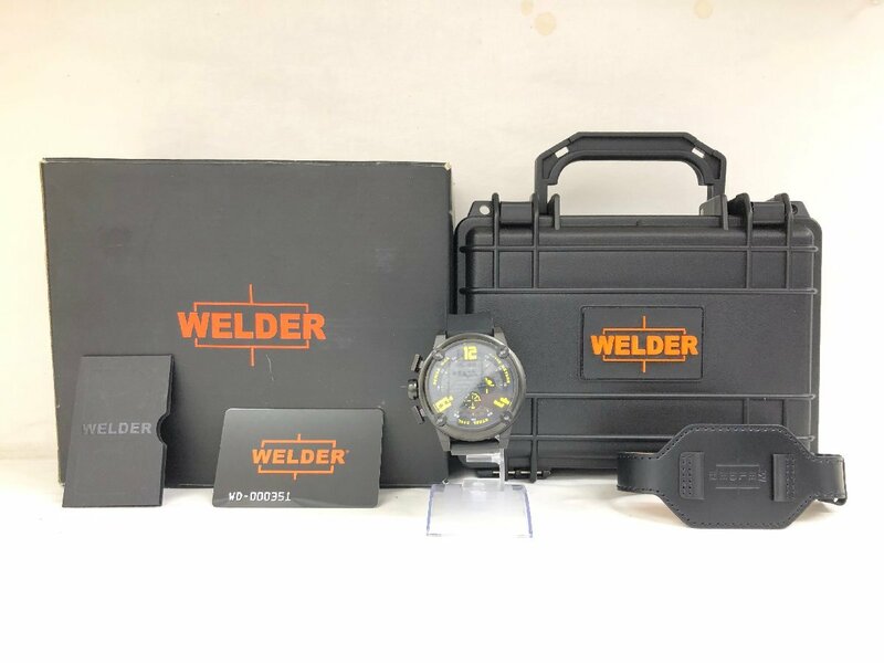 送料無料 電池交換済み WELDER K-28 ウェルダー 7104 ブラック×イエロー 腕時計 クォーツ QZ ラバーベルト メンズ