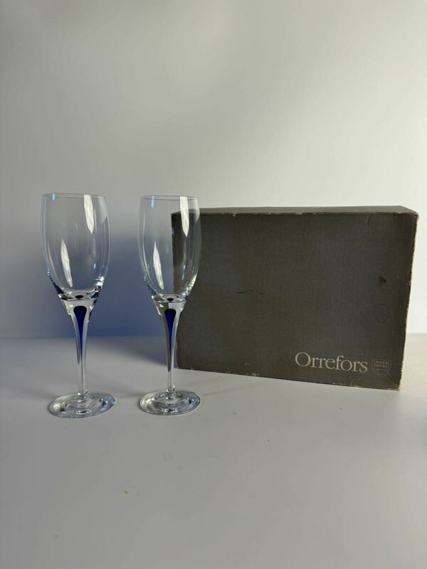 orrefors シャンパングラス INTERMEZZO ワイングラス スウェーデン 北欧 クリスタル グラス クリスタルガラス ペア リキュール ブランデー