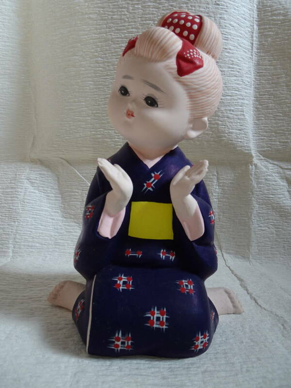 博多人形　陶器製　あやとり　人形　アンティーク　日本製