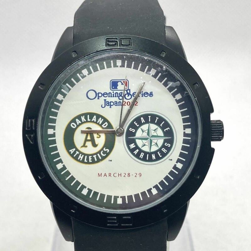 【稼働品】未使用　2012年　アスレチックスーマリナーズ 戦 (東京ドーム)　記念腕時計　MLB　クオーツ　イチロー出場試合　メンズ　
