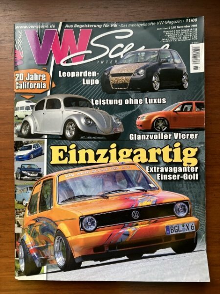 貴重！08年ドイツ 輸入 本 VW 専門誌「Scene」ゴルフ１ ゴルフ２ A1 A２ タイプ１ タイプ２ タイプ３ ビートル BEATLE ヴァナゴン ジェッタ