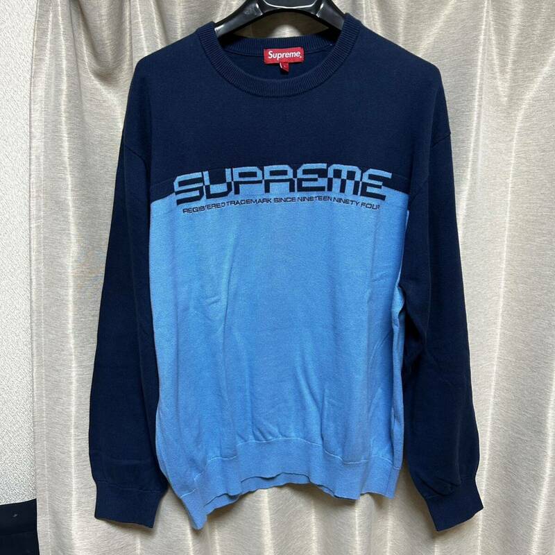 Supreme Split Logo Pullover ブルー × スカイブルー シュプリーム 