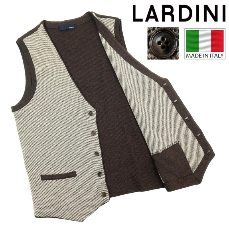 【B2908】【極美品】【イタリア製】LARDINI ラルディーニ ベスト ニット サイズ50