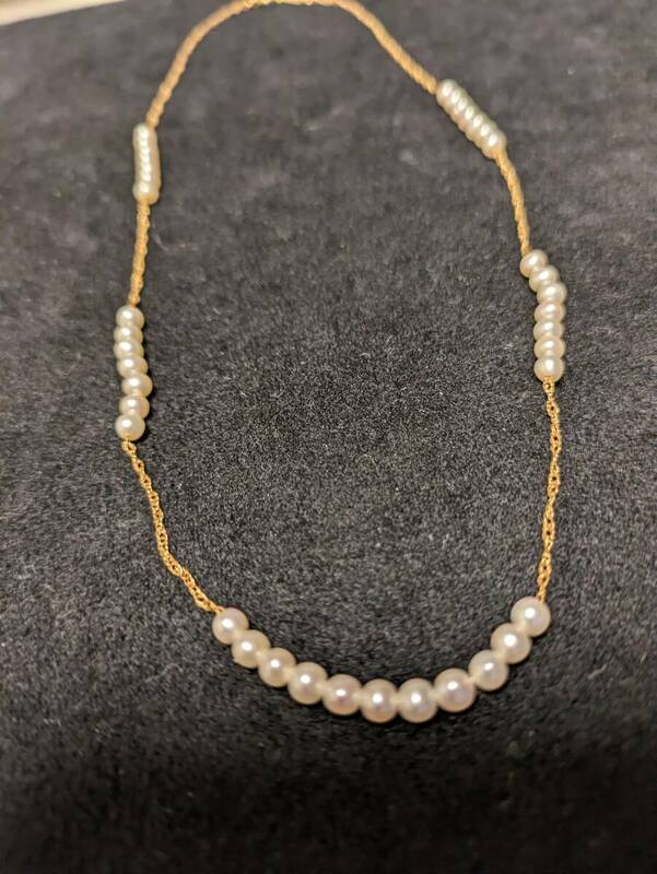 美品　K18金　ベビーパール　ネックレス　カワイイ　真珠　和珠