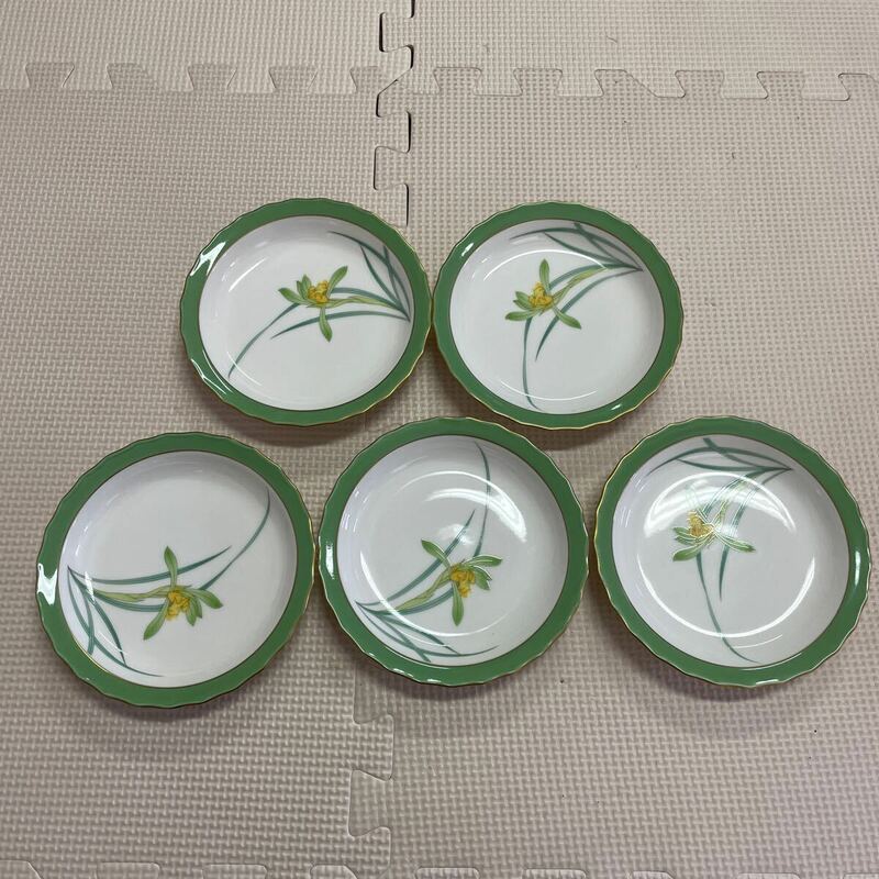 【美品】KORANSHA 香蘭社 小皿 和食器 陶器 グリーン