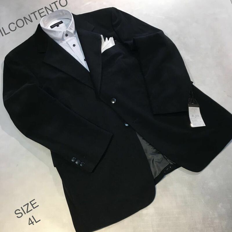 紳士服・工房★新品★未使用【大処分セール】ILCONTENTO/2ッ釦テーラードジャケット BIG&TOLL 特大サイズ4Lコデュロイ系/ブラック色系/秋冬