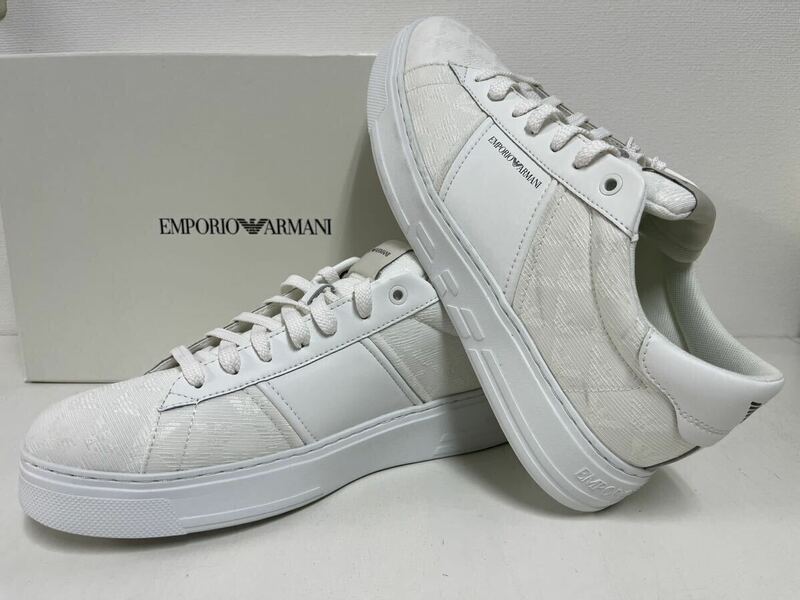 新品未使用　28cm エンポリオアルマーニ イーエーセブン EMPORIO ARMANI 靴 メンズ スニーカー ローカット ホワイト 白 US10 サイズ