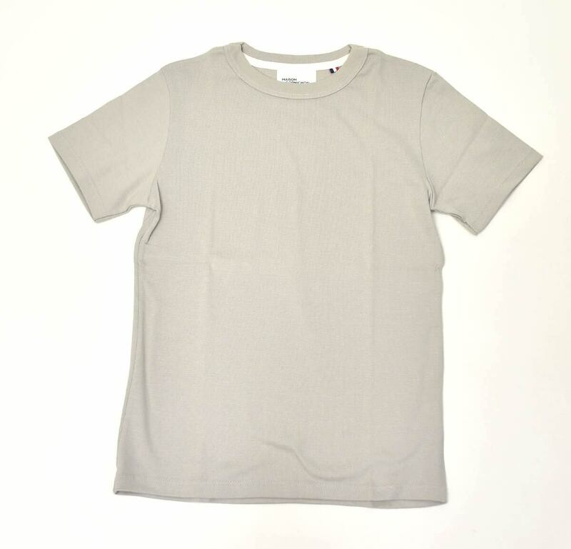 新品メゾンコルニションMaison Cornichon半袖Tシャツ1グレー Classic Fitコットンフライス ニットTシャツ