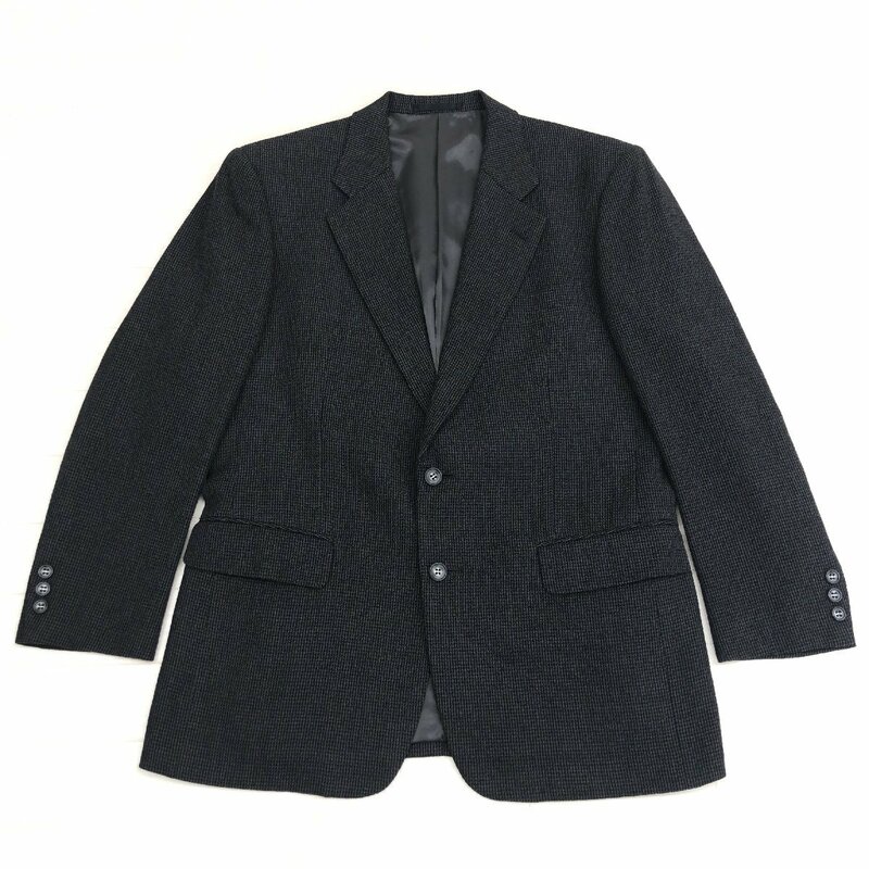 ●HARDY AMIES ハーディエイミス 2B ウール スーツ ジャケット 96AB5(L相当) チャコールグレー ブレザー 日本製 国内正規品 メンズ 紳士