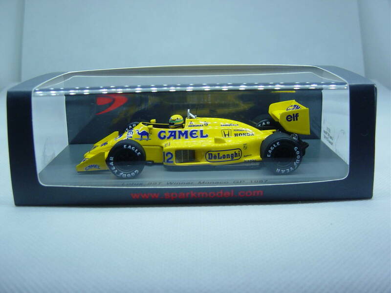 送料350円～ spark 1/43 Lotus 99T Winner Monaco GP 1987 #12 A.Senna ロータス アイルトン・セナ モナコGP キャメル CAMELデカール