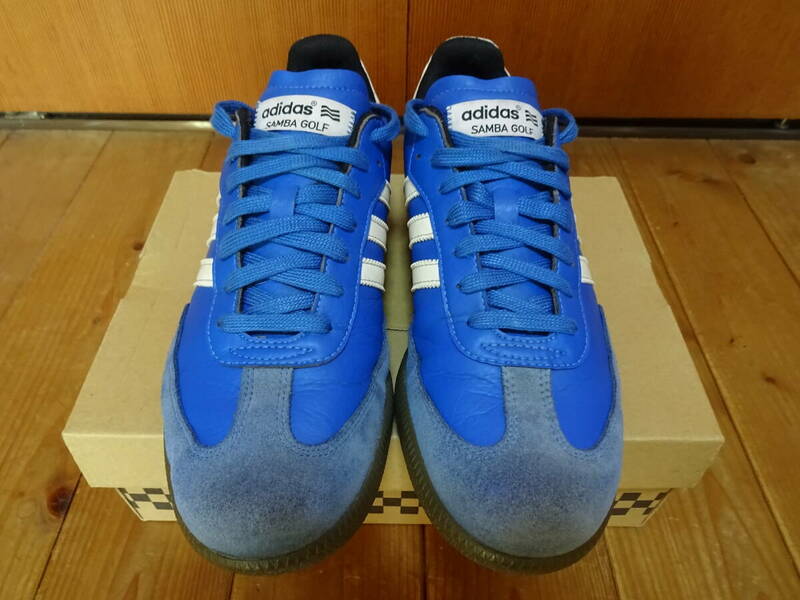 ◆adidas アディダス　SAMBA GOLF / 使用品ですが美品 / ■サイズ：25.5cm ■カラー：ブルー / ホワイト（3本ライン、カカト上）