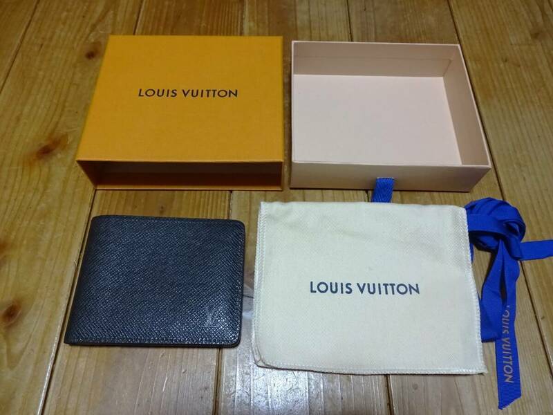 ◆ルイヴィトン LOUIS VUITTON　ポルトフォイユ・スレンダー/タイガレザー　型番：M30539　■カラー：ブラック　□送料無料