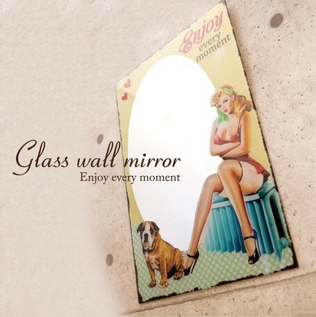 ガラス ウォールミラー (モーメント 1402) 壁掛け パブミラー 大きい 鏡 おしゃれ レトロ デザイン 西海岸風 インテリア アメリカン雑貨
