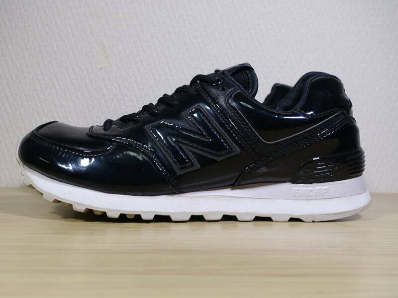 ◇ new balance 574 ニューバランス 574【ＷL574BOB】◇ 23.5cm Ｂ スニーカー ブラック エナメル