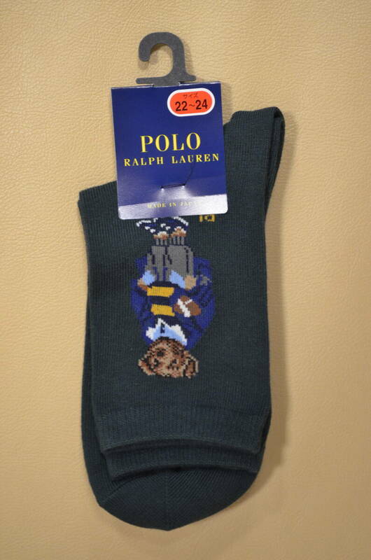 新品　未使用 　タグ付き　女性　POLO RALPH LAUREN 　ポロラルフローレン　ベア柄ソックス(22～24)　日本製　送料無料