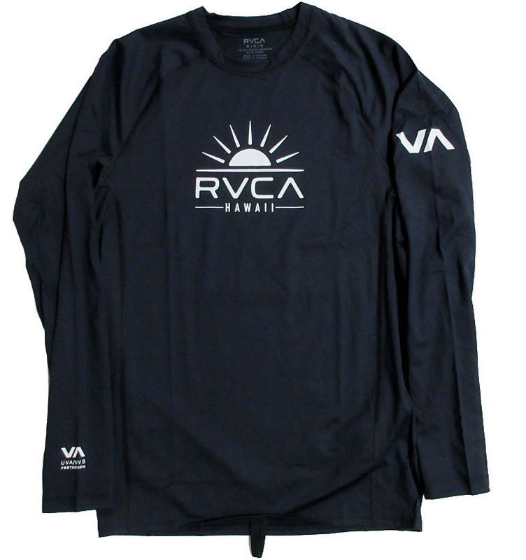 RVCA (ルーカ) SUNNY ハワイ 長袖 ラッシュガード Lサイズ 黒 ブラック トレーニング 水着